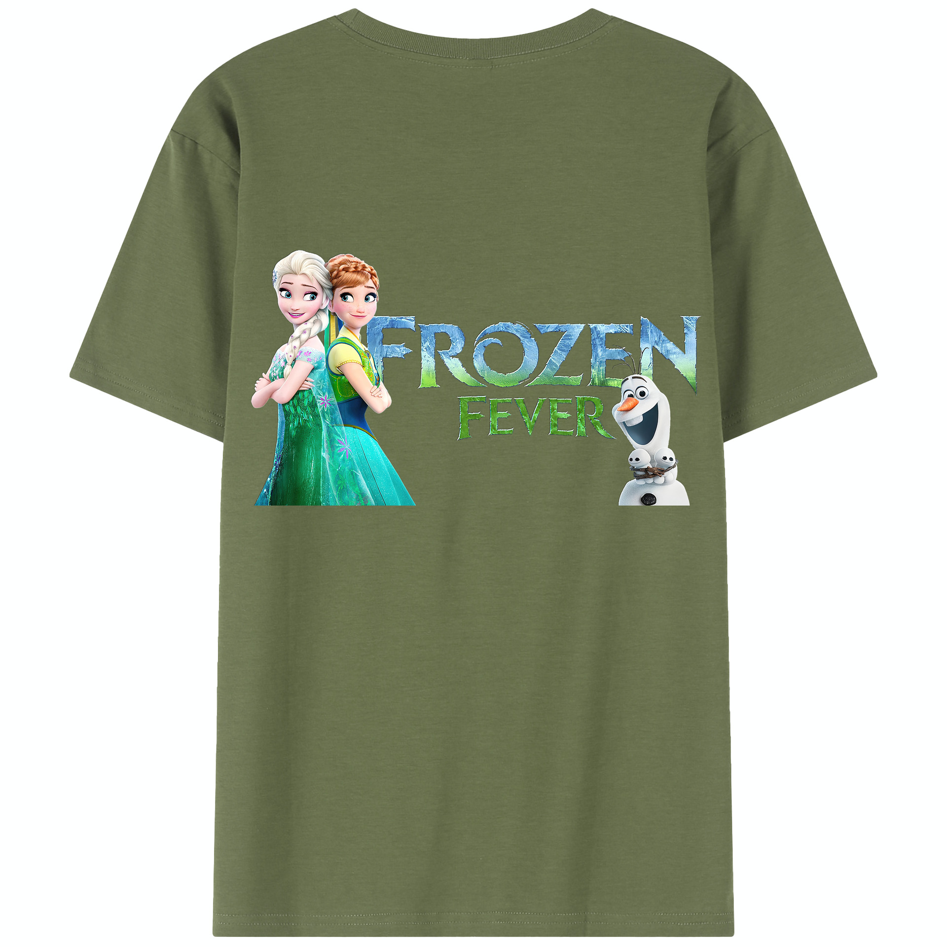 （画像用） アナと雪の女王 アンナ エルサ Frozen Anna Elsa 綿100％半袖Tシャツ（背面プリント）